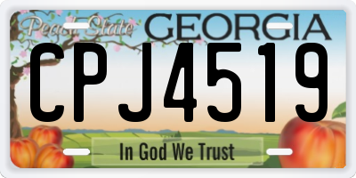 GA license plate CPJ4519