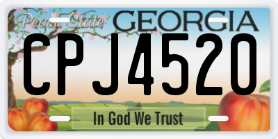 GA license plate CPJ4520