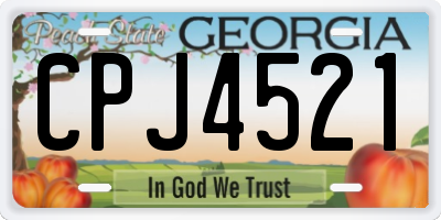 GA license plate CPJ4521