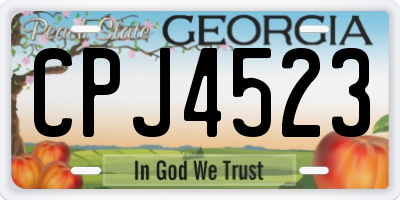 GA license plate CPJ4523