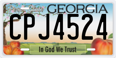 GA license plate CPJ4524