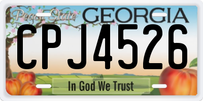 GA license plate CPJ4526