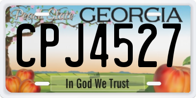 GA license plate CPJ4527