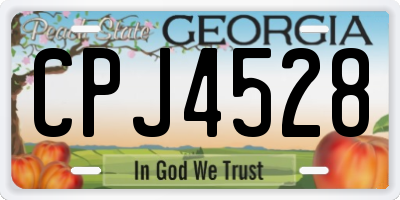 GA license plate CPJ4528