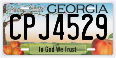 GA license plate CPJ4529