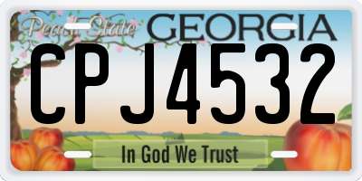 GA license plate CPJ4532