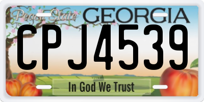 GA license plate CPJ4539
