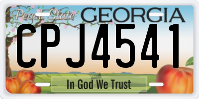 GA license plate CPJ4541