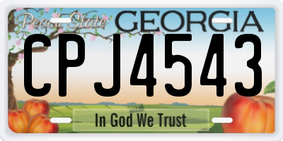 GA license plate CPJ4543