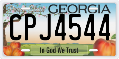 GA license plate CPJ4544