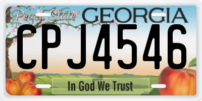 GA license plate CPJ4546
