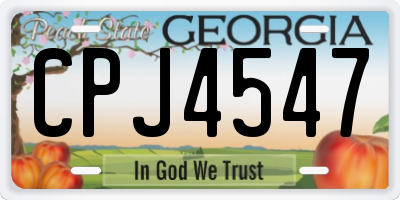GA license plate CPJ4547