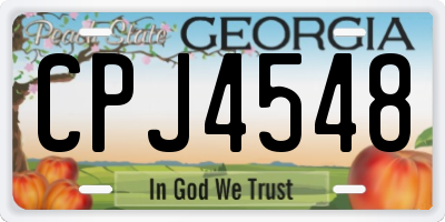 GA license plate CPJ4548
