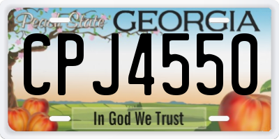 GA license plate CPJ4550