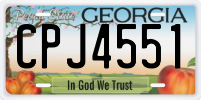 GA license plate CPJ4551