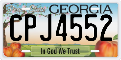 GA license plate CPJ4552