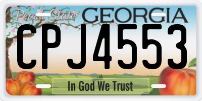 GA license plate CPJ4553