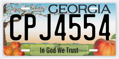 GA license plate CPJ4554