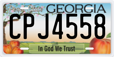 GA license plate CPJ4558