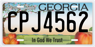 GA license plate CPJ4562