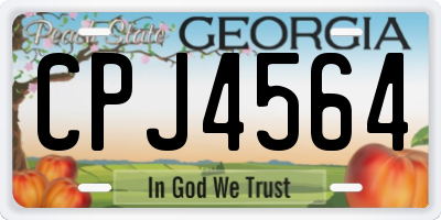 GA license plate CPJ4564