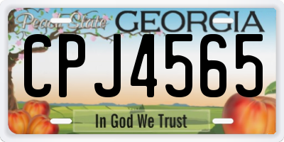 GA license plate CPJ4565
