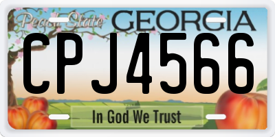 GA license plate CPJ4566