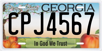 GA license plate CPJ4567