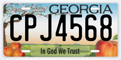 GA license plate CPJ4568