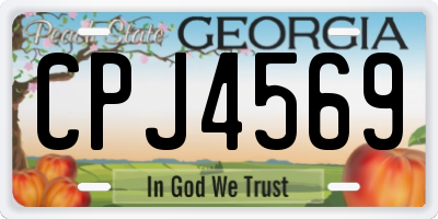GA license plate CPJ4569