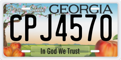 GA license plate CPJ4570