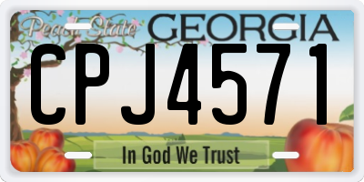 GA license plate CPJ4571