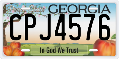 GA license plate CPJ4576