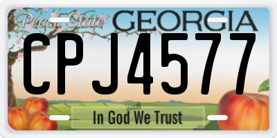 GA license plate CPJ4577