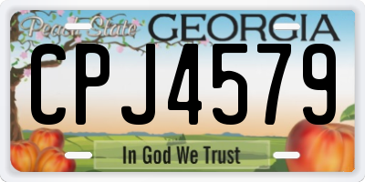 GA license plate CPJ4579