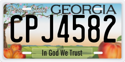 GA license plate CPJ4582