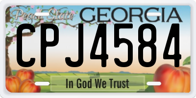 GA license plate CPJ4584
