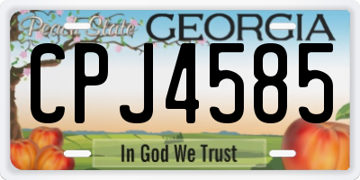 GA license plate CPJ4585