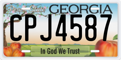 GA license plate CPJ4587