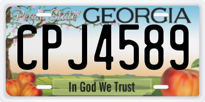 GA license plate CPJ4589