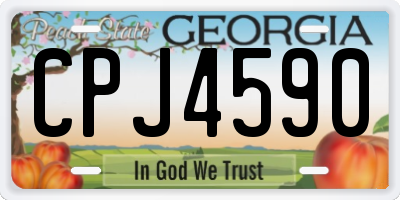 GA license plate CPJ4590