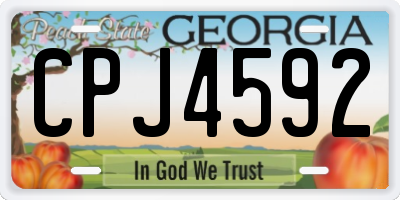 GA license plate CPJ4592