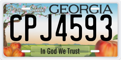 GA license plate CPJ4593