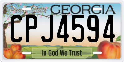 GA license plate CPJ4594