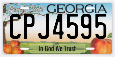 GA license plate CPJ4595