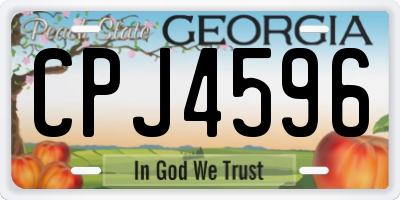 GA license plate CPJ4596