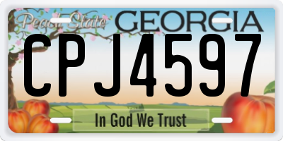 GA license plate CPJ4597