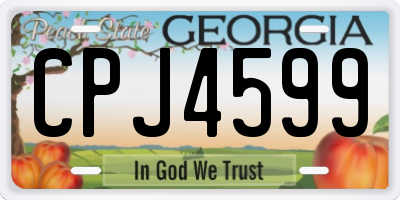 GA license plate CPJ4599