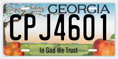 GA license plate CPJ4601