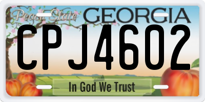 GA license plate CPJ4602